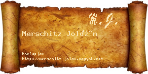 Merschitz Jolán névjegykártya